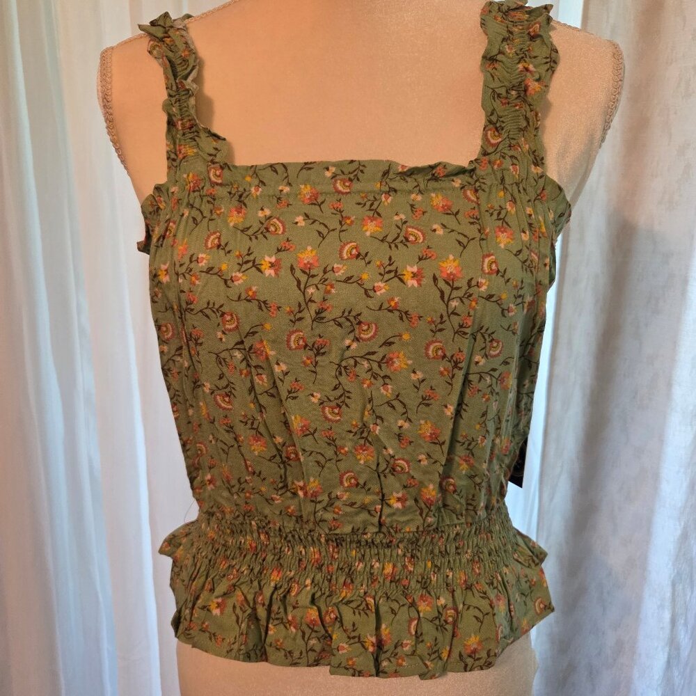 Liberty Love green floral top size Med